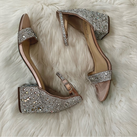 Blue by Betsey Johnson Mari Rhinestone Block Heel Sandals - Size 9 - Picture 6 of 16